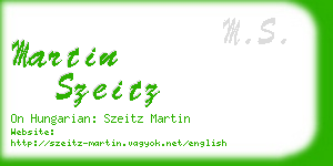 martin szeitz business card